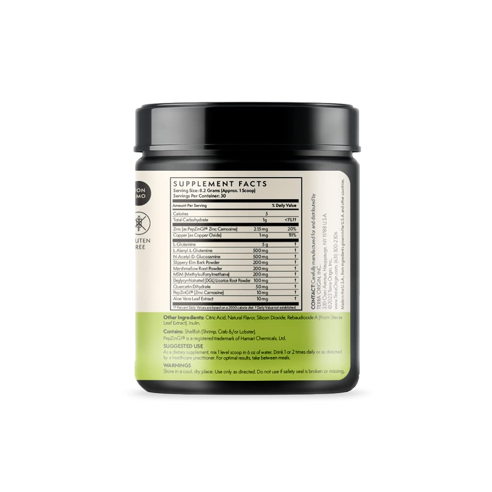Healthy Gut Green Apple | 30-Servings with L-Glutamine, Zinc, Glucosamine, Slippery Elm Bark, Marshmallow Root and More! - dailyvitalstore