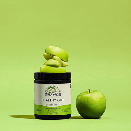 Healthy Gut Green Apple | 30-Servings with L-Glutamine, Zinc, Glucosamine, Slippery Elm Bark, Marshmallow Root and More! - dailyvitalstore