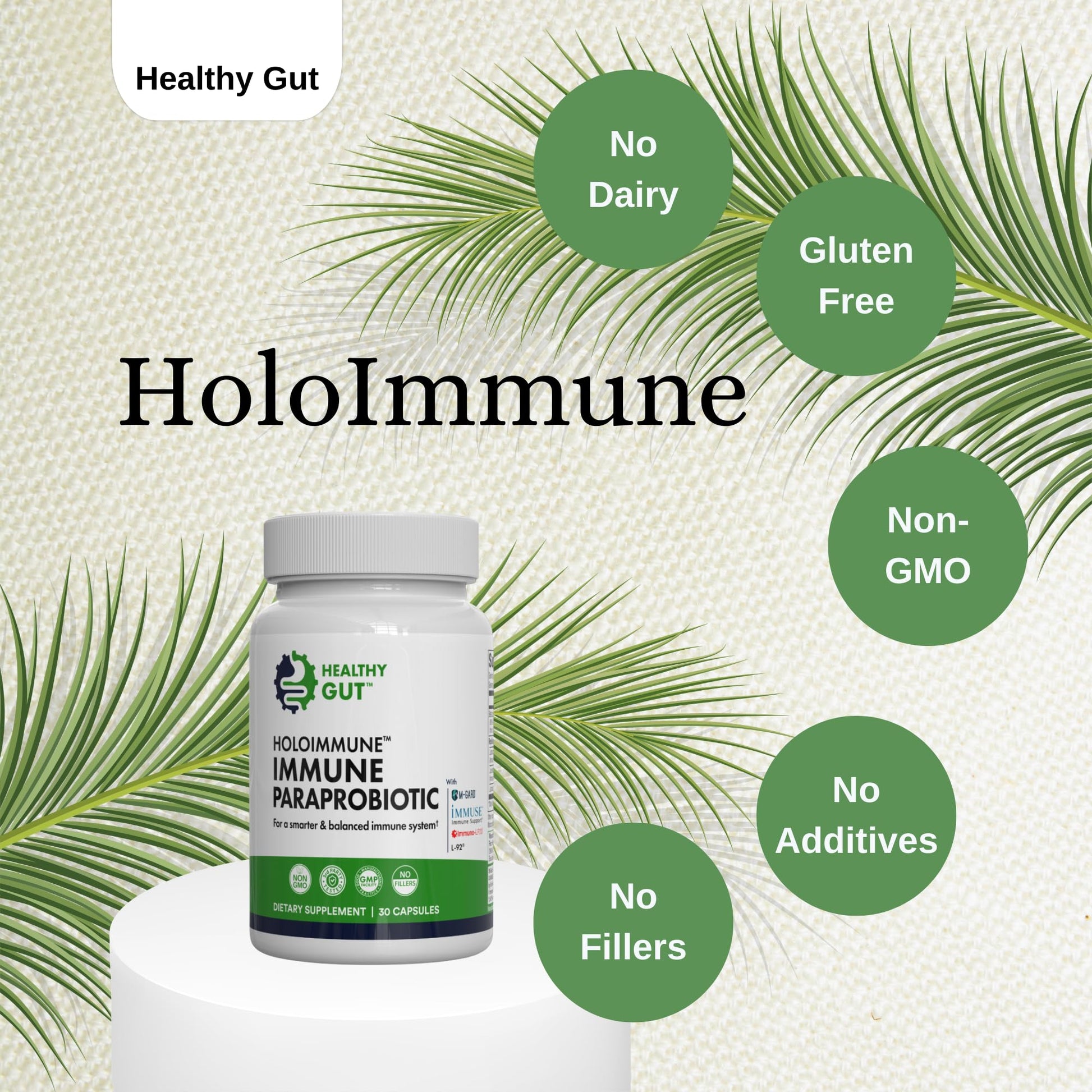 Healthy Gut HoloImmune | Paraprobiotic with Immuse Immune Support | 30 Servings - dailyvitalstore