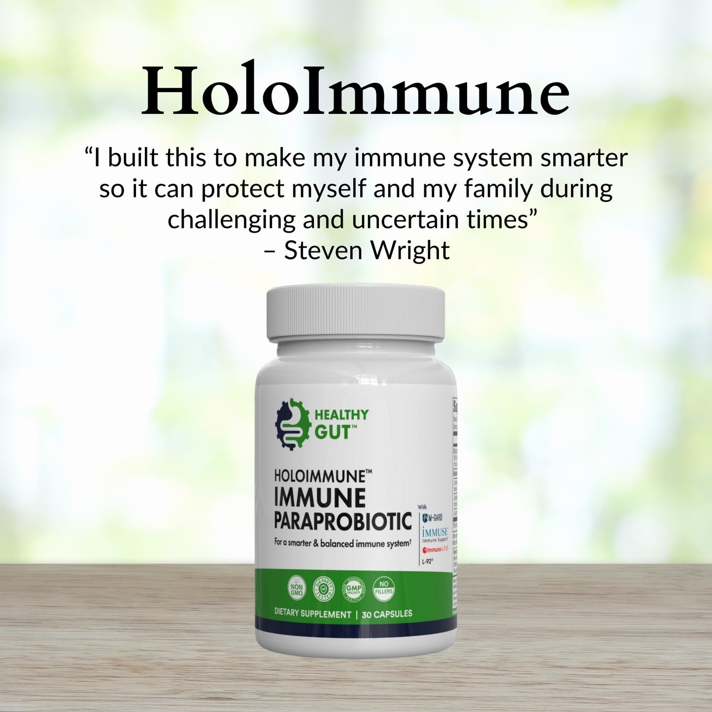 Healthy Gut HoloImmune | Paraprobiotic with Immuse Immune Support | 30 Servings - dailyvitalstore