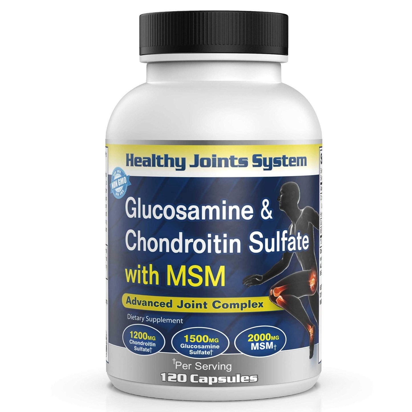 Healthy Joints System Glucosamine Chondroitin MSM Supplement for Joint & Bone Health - 120 Capsules | Joint Support & Discomfort Relief for Back, Knees, Hands - dailyvitalstore