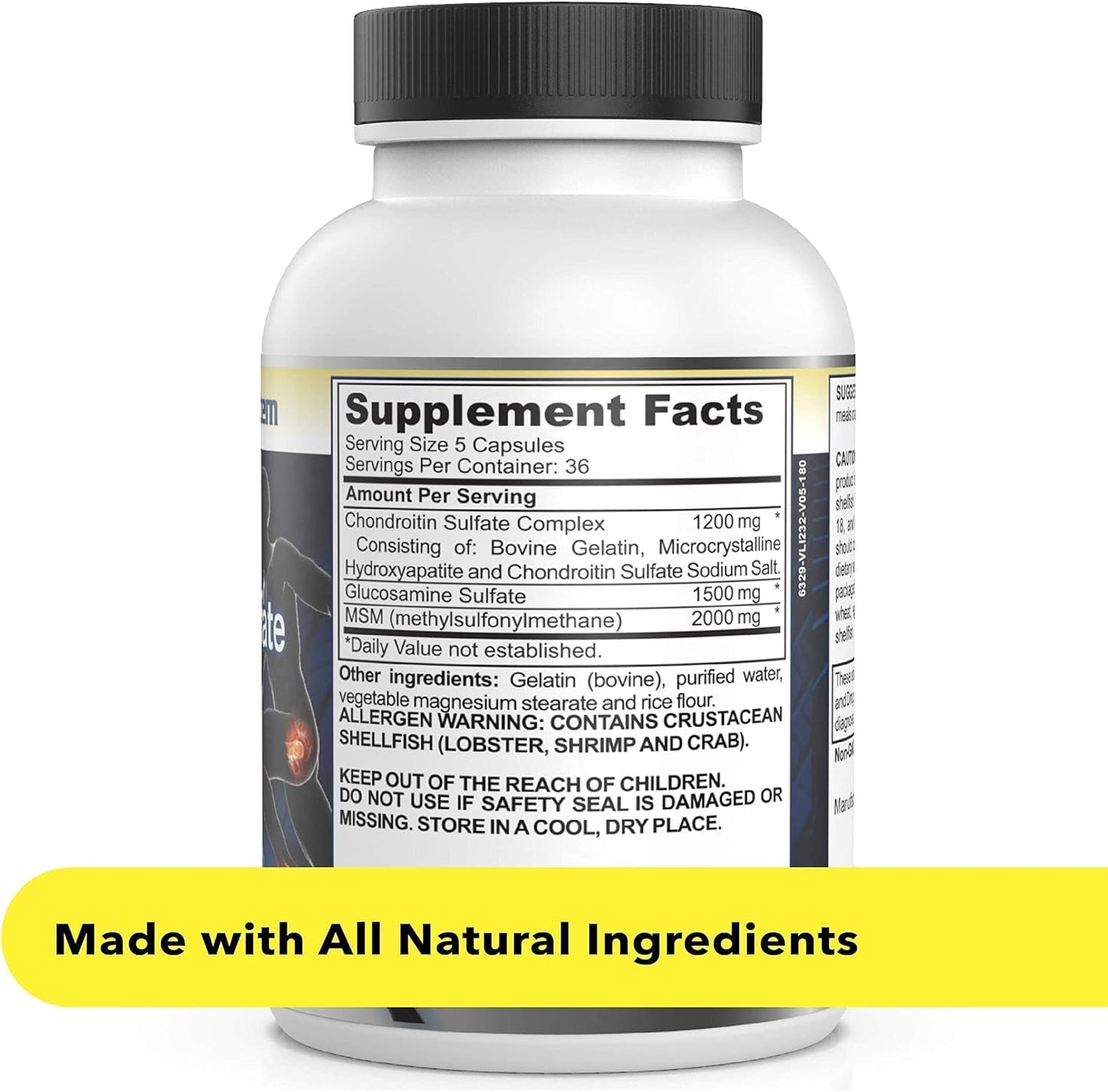 Healthy Joints System Glucosamine Chondroitin MSM Supplement for Joint & Bone Health - 120 Capsules | Joint Support & Discomfort Relief for Back, Knees, Hands - dailyvitalstore