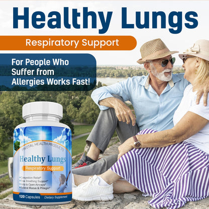 Healthy Lungs 120 Capsules - Improve Lung Function, Breathe Better, Stop Mucus, Phlegm and Allergies Quickly. Get Relief Fast with Healthy Lungs an All Natural Lung Health Supplement - dailyvitalstore