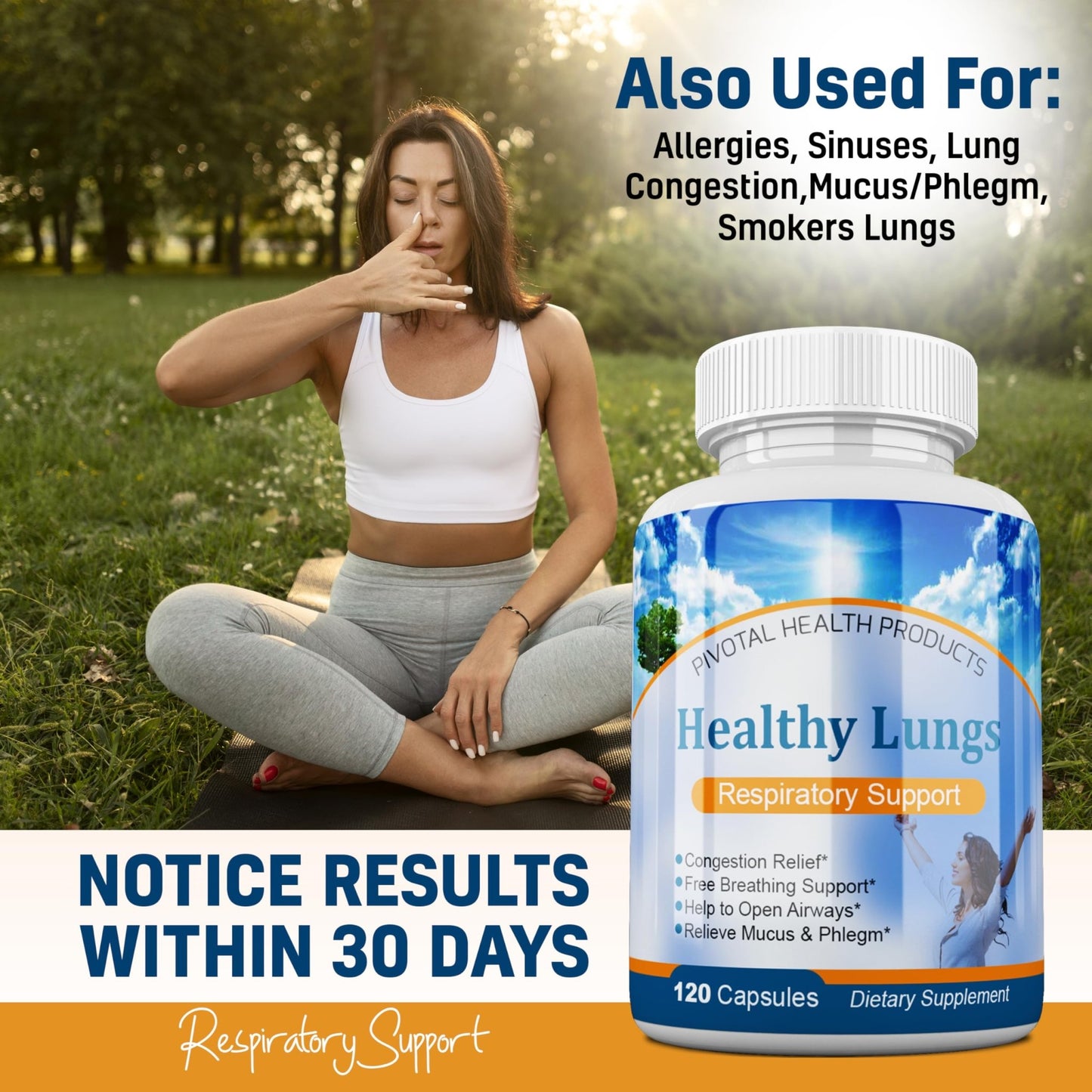 Healthy Lungs 120 Capsules - Improve Lung Function, Breathe Better, Stop Mucus, Phlegm and Allergies Quickly. Get Relief Fast with Healthy Lungs an All Natural Lung Health Supplement - dailyvitalstore