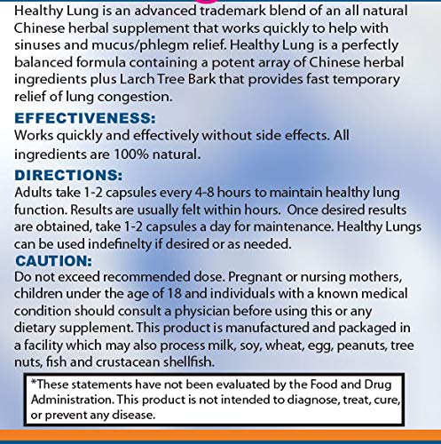 Healthy Lungs 120 Capsules - Improve Lung Function, Breathe Better, Stop Mucus, Phlegm and Allergies Quickly. Get Relief Fast with Healthy Lungs an All Natural Lung Health Supplement - dailyvitalstore