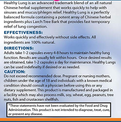 Healthy Lungs 120 Capsules - Improve Lung Function, Breathe Better, Stop Mucus, Phlegm and Allergies Quickly. Get Relief Fast with Healthy Lungs an All Natural Lung Health Supplement - dailyvitalstore