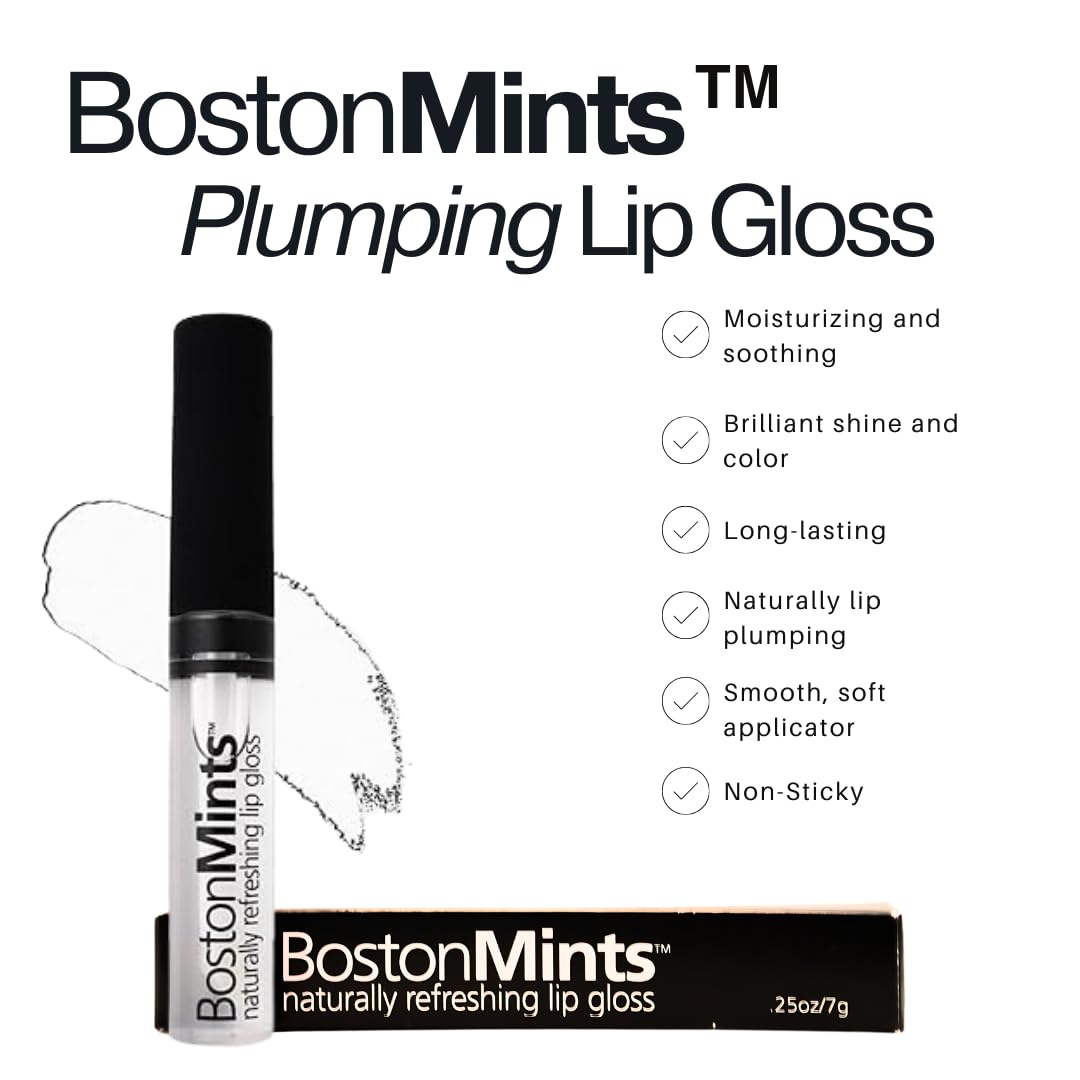 Healthy, Naturally Lip Plumping Clear LipGloss, Southie Pout (.25oz) - Vegan, Plant-Based ingredients. Cooling Mint Enhances Fullness, while Avocado Oil and Jojoba provides lasting Hydration. - dailyvitalstore