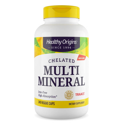 Healthy Origins Chelated Multi Mineral (Albion Minerals, Bioavailable, Non-GMO, Gluten Free), 240 Veggie Caps - dailyvitalstore