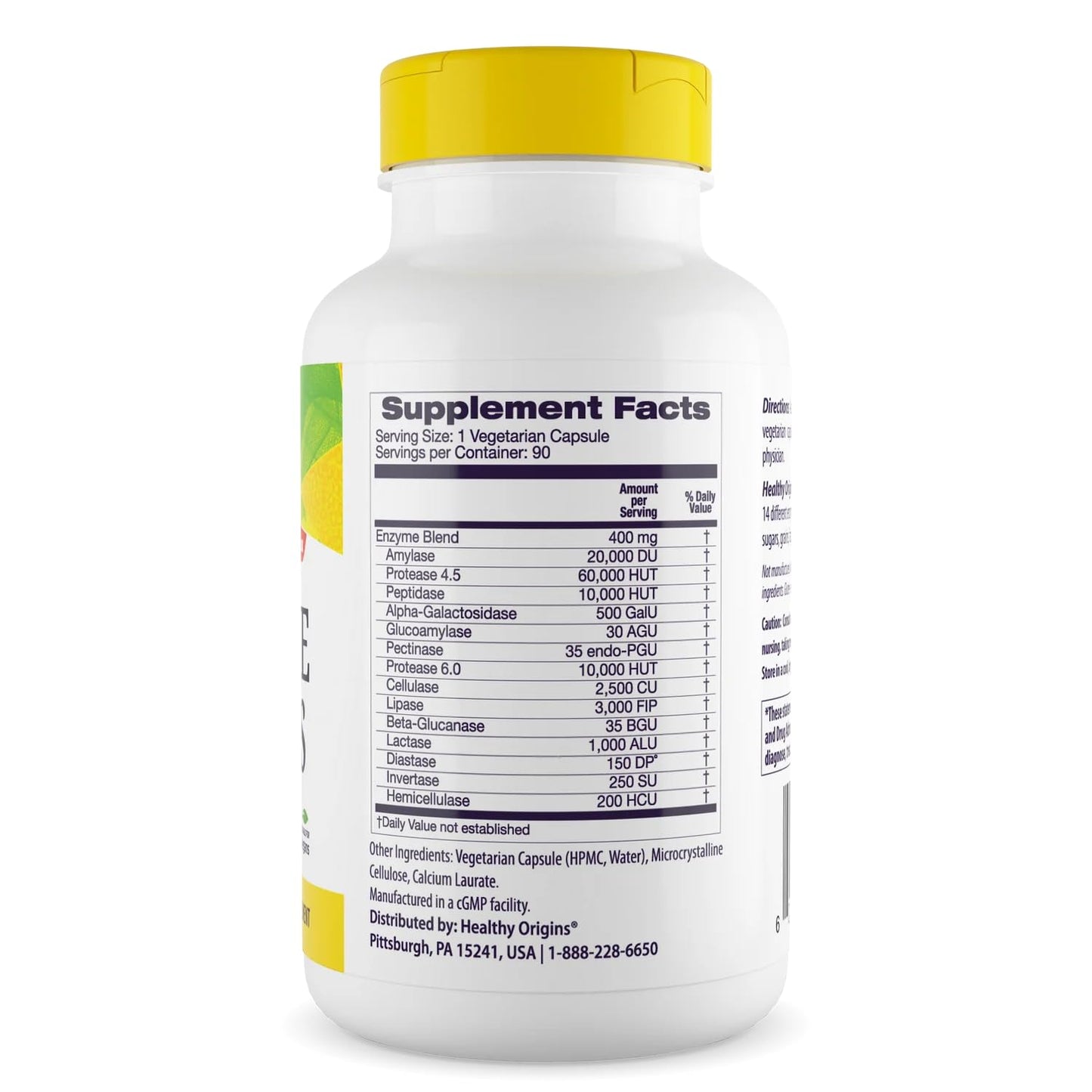 Healthy Origins Digestive Enzymes, 90 Veggie Capsules - Broad Spectrum, Multi-Enzyme Blend with Protease, Amylase & Lipase - Supports GI Comfort, - dailyvitalstore