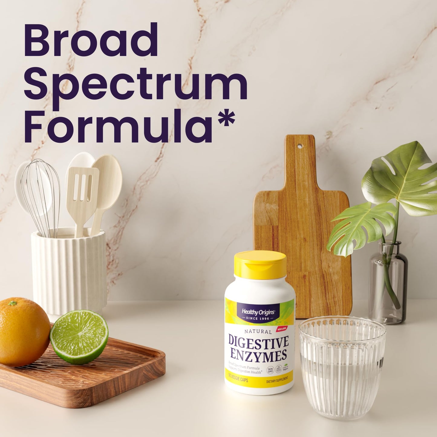 Healthy Origins Digestive Enzymes, 90 Veggie Capsules - Broad Spectrum, Multi-Enzyme Blend with Protease, Amylase & Lipase - Supports GI Comfort, - dailyvitalstore