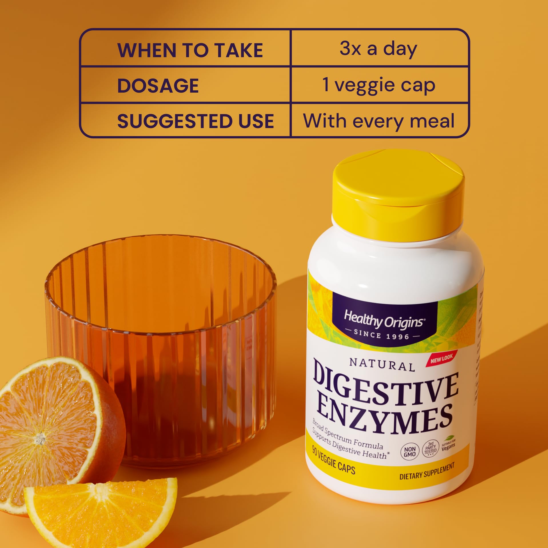 Healthy Origins Digestive Enzymes, 90 Veggie Capsules - Broad Spectrum, Multi-Enzyme Blend with Protease, Amylase & Lipase - Supports GI Comfort, - dailyvitalstore
