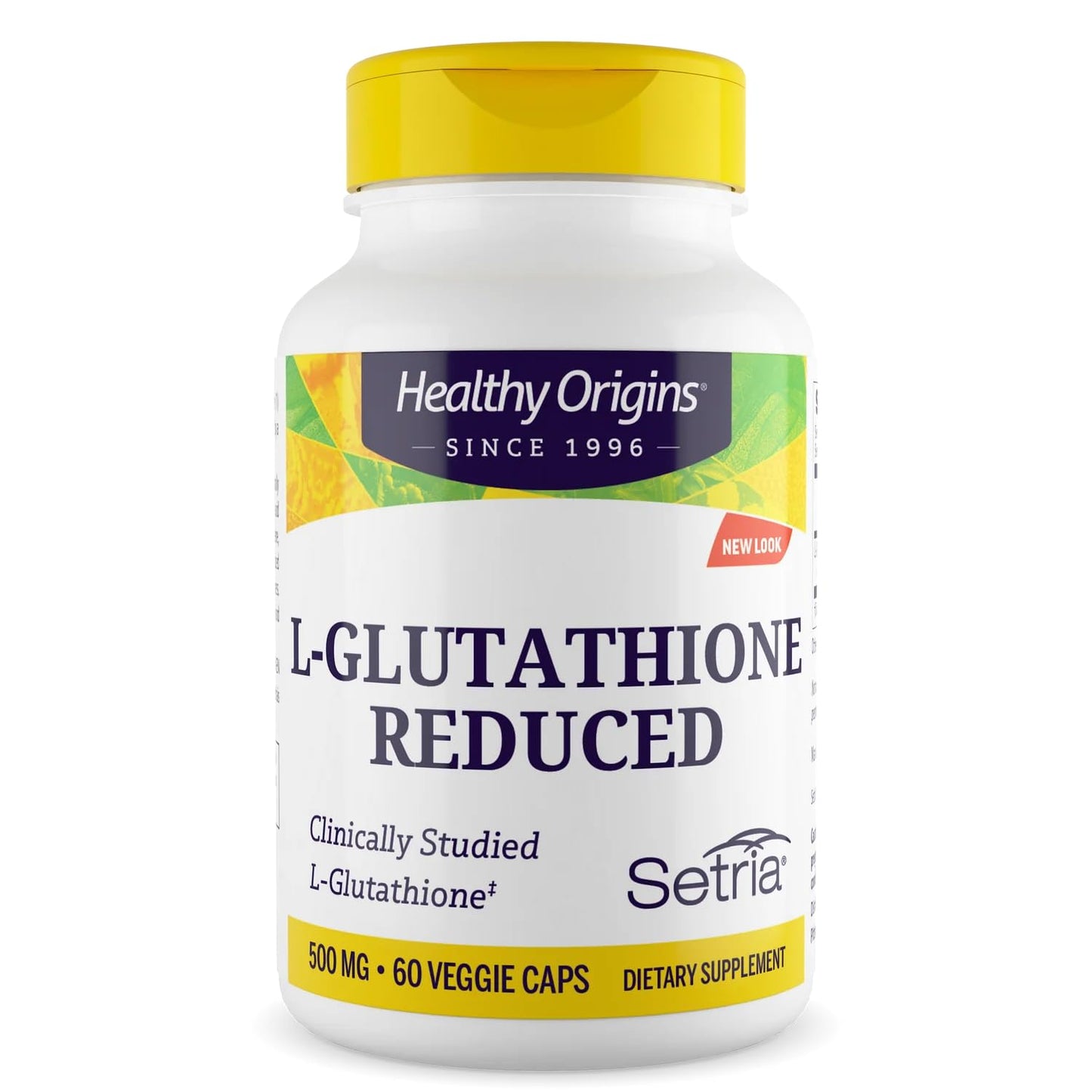 Healthy Origins L-Glutathione 500 mg (Setria, Non-GMO, Gluten Free, Antioxidant, Immune Support, Skin Support), 60 Veggie Caps - dailyvitalstore