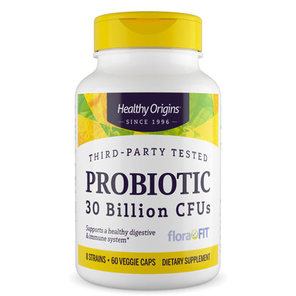 Healthy Origins Probiotic 30 Billion CFUs, 60 Veggie Capsules - 8 Clinically Studied Strains Including Lactobacillus & Bifidobacterium - Supports Microbiom - dailyvitalstore