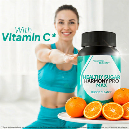 Healthy Sugar Harmony Pro Max - Our Best Blood Cleansing Formula - Support Healthy Sugar Balance & Immune Health with This Premium Blood Support Supplement - Bloodflow & Cardiovascular Support - dailyvitalstore