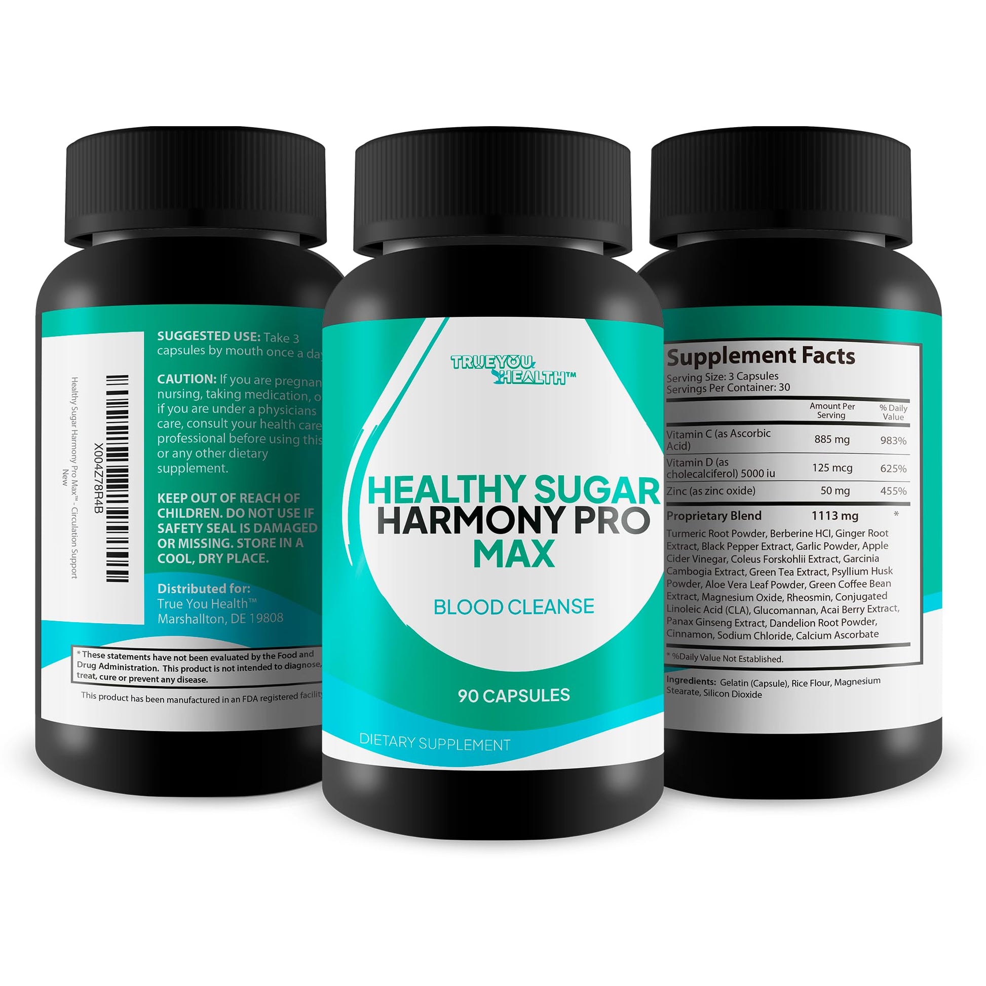 Healthy Sugar Harmony Pro Max - Our Best Blood Cleansing Formula - Support Healthy Sugar Balance & Immune Health with This Premium Blood Support Supplement - Bloodflow & Cardiovascular Support - dailyvitalstore