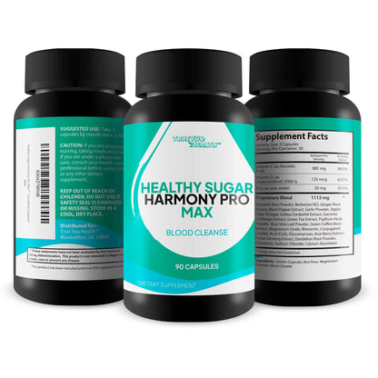 Healthy Sugar Harmony Pro Max - Our Best Blood Cleansing Formula - Support Healthy Sugar Balance & Immune Health with This Premium Blood Support Supplement - Bloodflow & Cardiovascular Support - dailyvitalstore