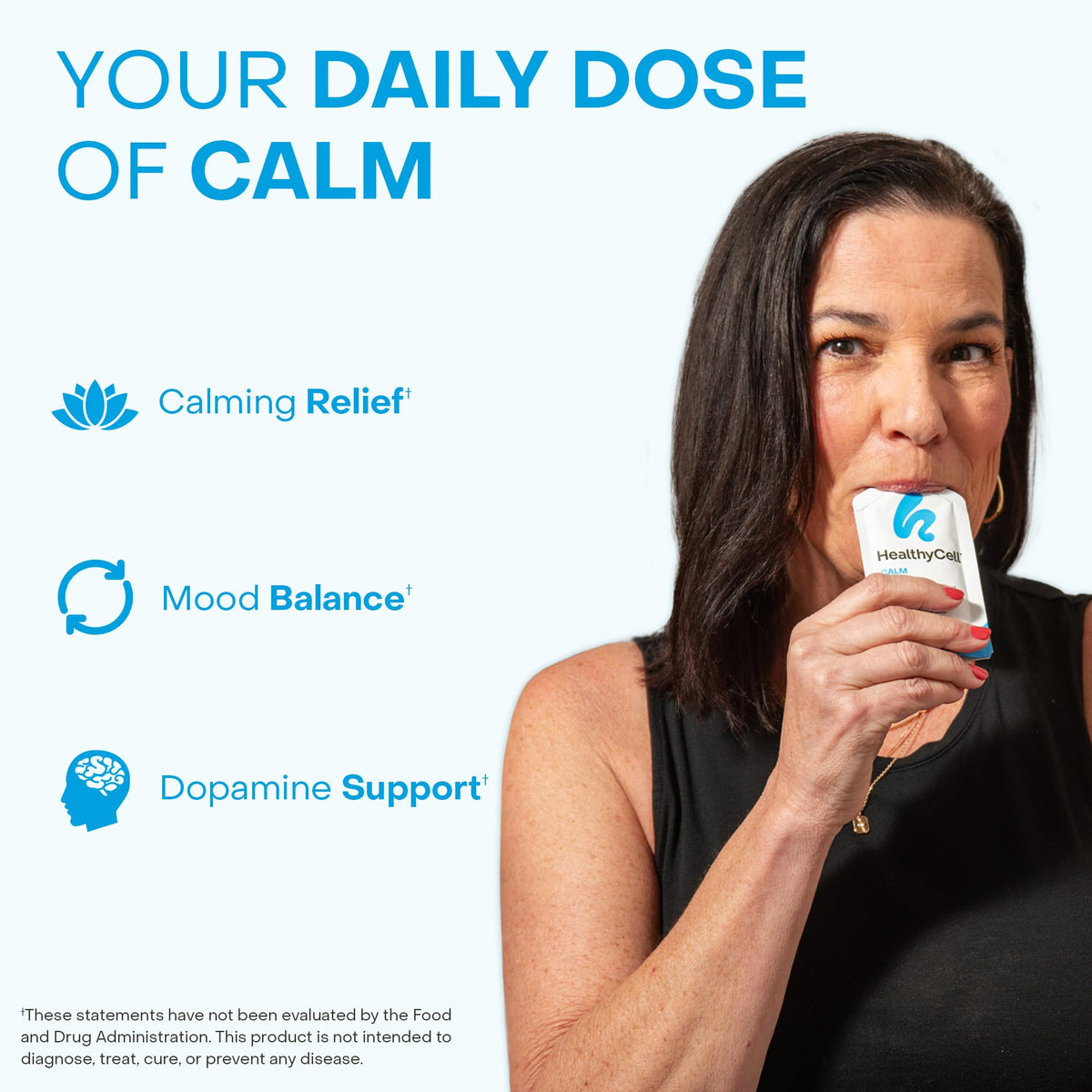 Healthycell Calm Mood Daily Liquid Supplement - Cortisol Manager & Mood Support Supplement for Stress with Ashwagandha, L-Theanine, Magnesium, 5-HTP, GABA & Saffron - 14 Gel Packs - dailyvitalstore