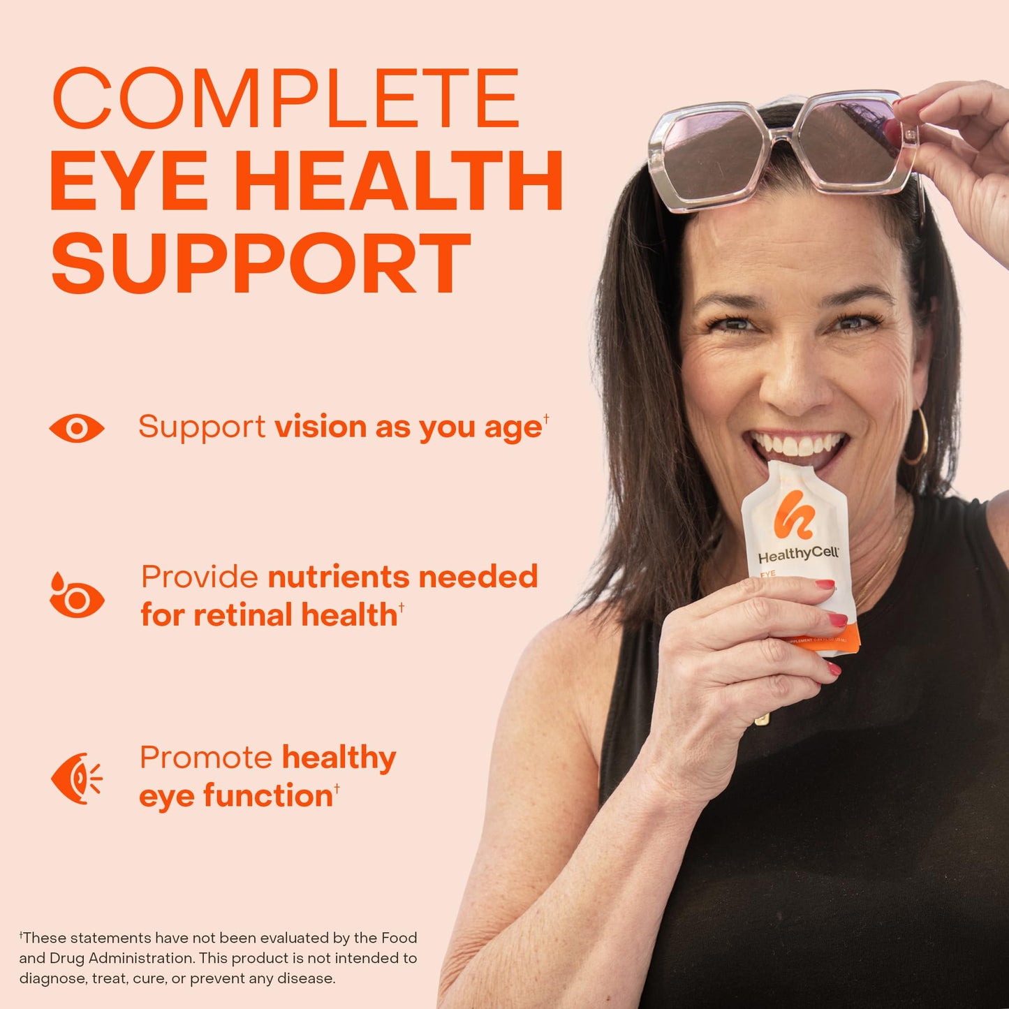 Healthycell Eye Health Daily Liquid Supplement - Eye Vitamins & Minerals with Lutein, Zeaxanthin, Astaxanthin & Beta Carotene for Sight Care & Macular Support - 30 Gel Packs - dailyvitalstore