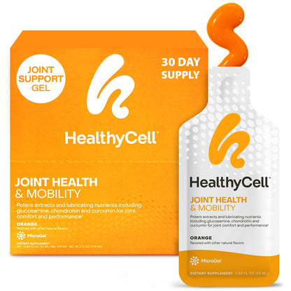 Healthycell Joint Health & Mobility Daily Liquid Supplement - Joint Support Supplement, Inflammation Response, Cartilage & Flexibility with Curcumin, Glucosamine & Chondroitin - 30 Gel Packs - dailyvitalstore