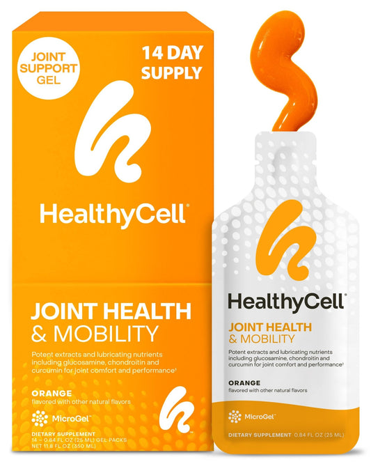 Healthycell Joint Health & Mobility Daily Liquid Supplement - Joint Support Supplement, Inflammation Response, Cartilage & Flexibility with Curcumin, Glucosamine & Chondroitin - 14 Gel Packs - dailyvitalstore