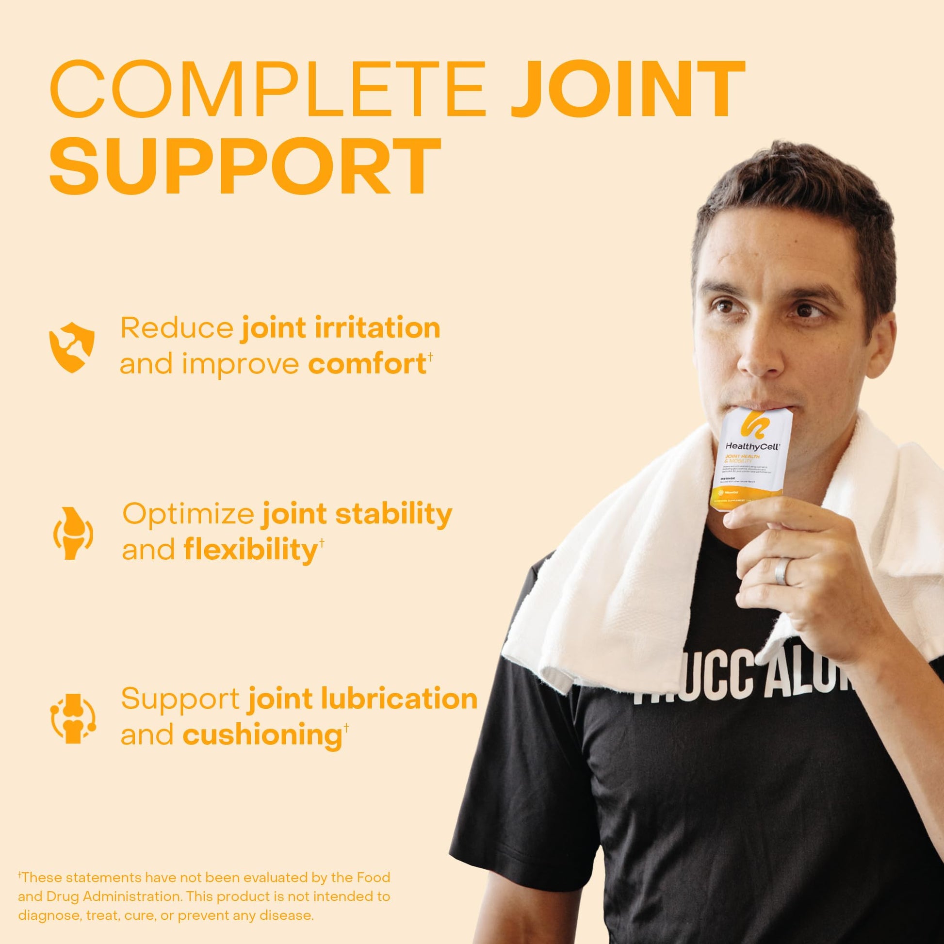 Healthycell Joint Health & Mobility Daily Liquid Supplement - Joint Support Supplement, Inflammation Response, Cartilage & Flexibility with Curcumin, Glucosamine & Chondroitin - 30 Gel Packs - dailyvitalstore