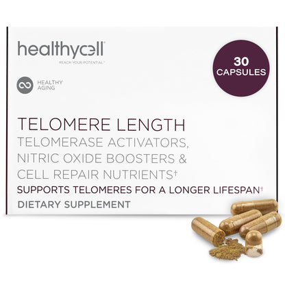 Healthycell Telomere Length Supplement - Anti-Aging Telomere Lengthening Supplements with Phytonutrients & Vitamins for Cellular Health - AC-11, Astragalus & Resveratrol - 30 Capsules - dailyvitalstore