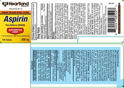 Heartland Pharma Aspirin 325mg Enteric Coated Tablets | Original Strength NSAID Pain Reliever & Fever Reducer | Joint Pain Relief for Arthritis | Child-Resistant Safety Cap | Made in USA | 100 Count - dailyvitalstore