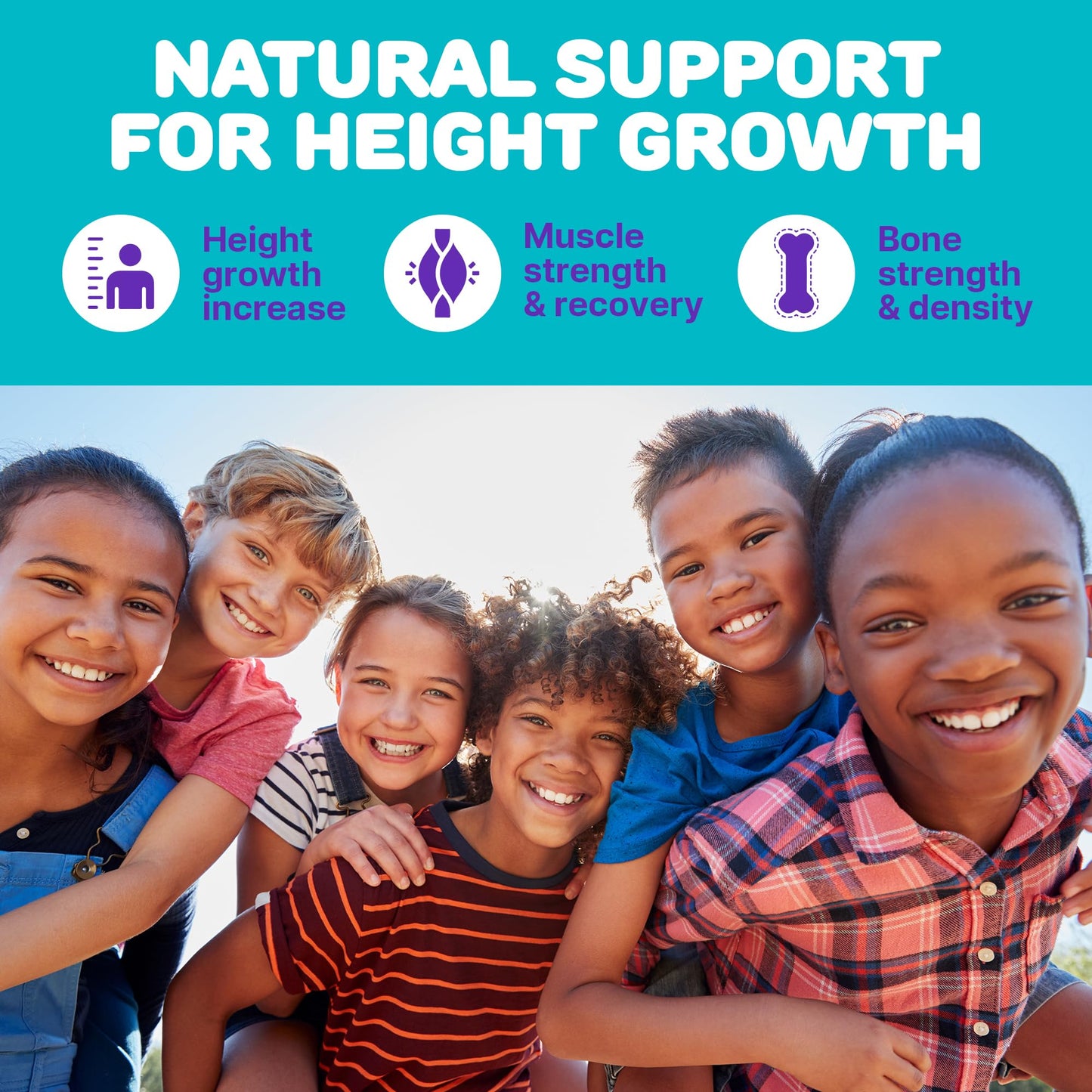 Height Growth Gummies for Kids - Growth Vitamins for Teens, Height Increase Multivitamin for Boys & Girls with Calcium Vitamin D C K2 Magnesium Zinc, Natural Height Growth Maximizer Supplement, 60 PCS - dailyvitalstore