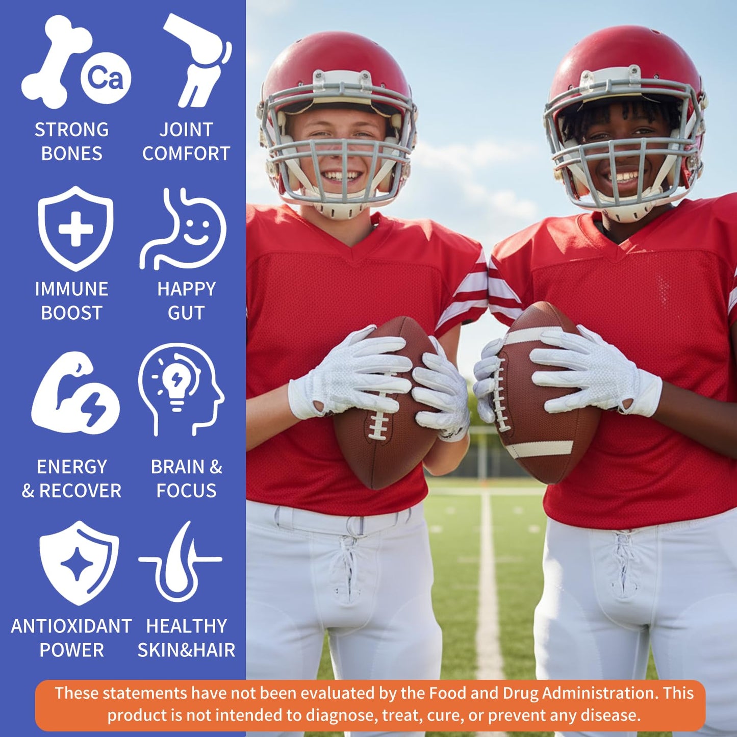 Height Growth Gummies for Kids & Teens – Sugar Free – Calcium, Prebiotic FOS, Magnesium, Vitamin D3, K2, Zinc, Ashwagandha – Bone Strength, Gut Health & Height Support Multivitamin – Strawberry Flavor - dailyvitalstore