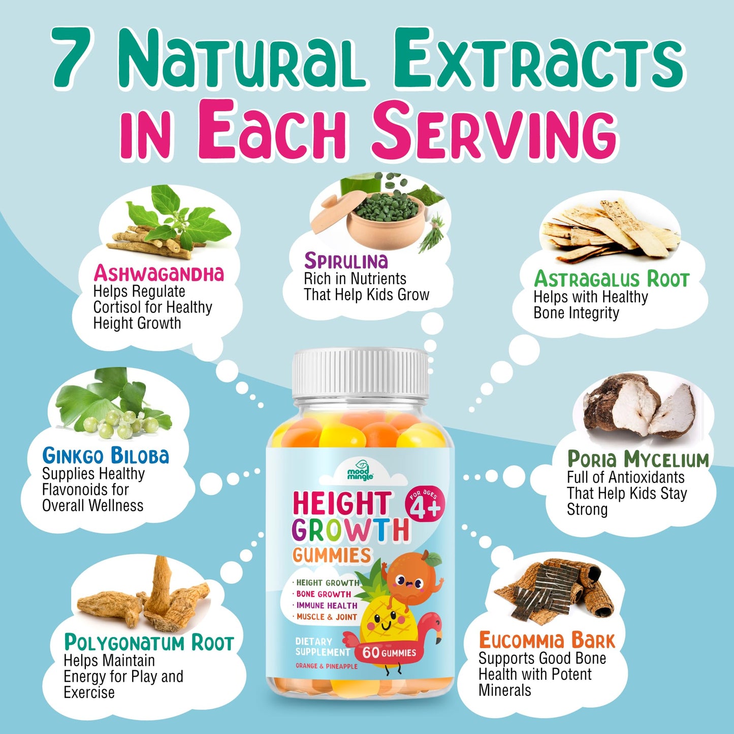 Height Growth Gummies Supplement - Kids Teens Height Increaser Maximizer Grow Taller Vitamins - dailyvitalstore