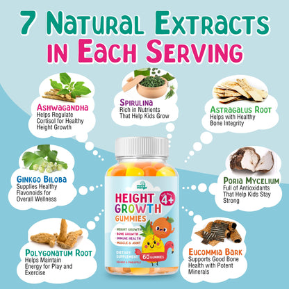 Height Growth Gummies Supplement - Kids Teens Height Increaser Maximizer Grow Taller Vitamins - dailyvitalstore