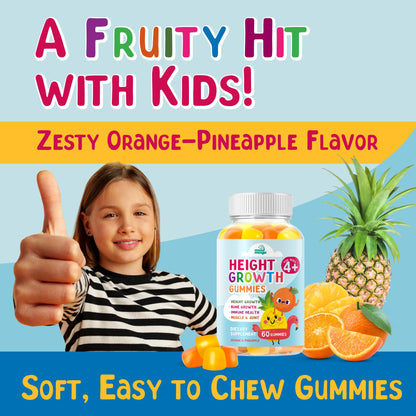 Height Growth Gummies Supplement - Kids Teens Height Increaser Maximizer Grow Taller Vitamins - dailyvitalstore