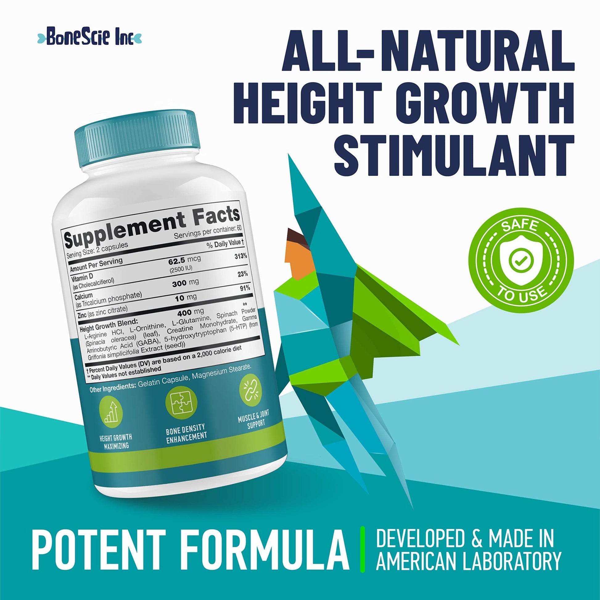 Height Growth Maximizer - Made in USA - Natural Height Increase Booster & Bone Growth Pills - Grow Taller Supplement for Adults, Teens & Kids - Vitamins for Boys & Girls to Get Taller - 120 capsules - dailyvitalstore