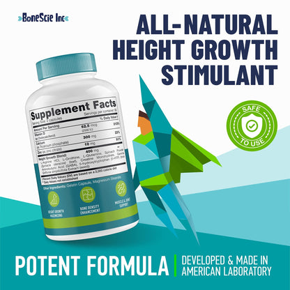 Height Growth Maximizer - Made in USA - Natural Height Increase Booster & Bone Growth Pills - Grow Taller Supplement for Adults, Teens & Kids - Vitamins for Boys & Girls to Get Taller - 120 capsules - dailyvitalstore