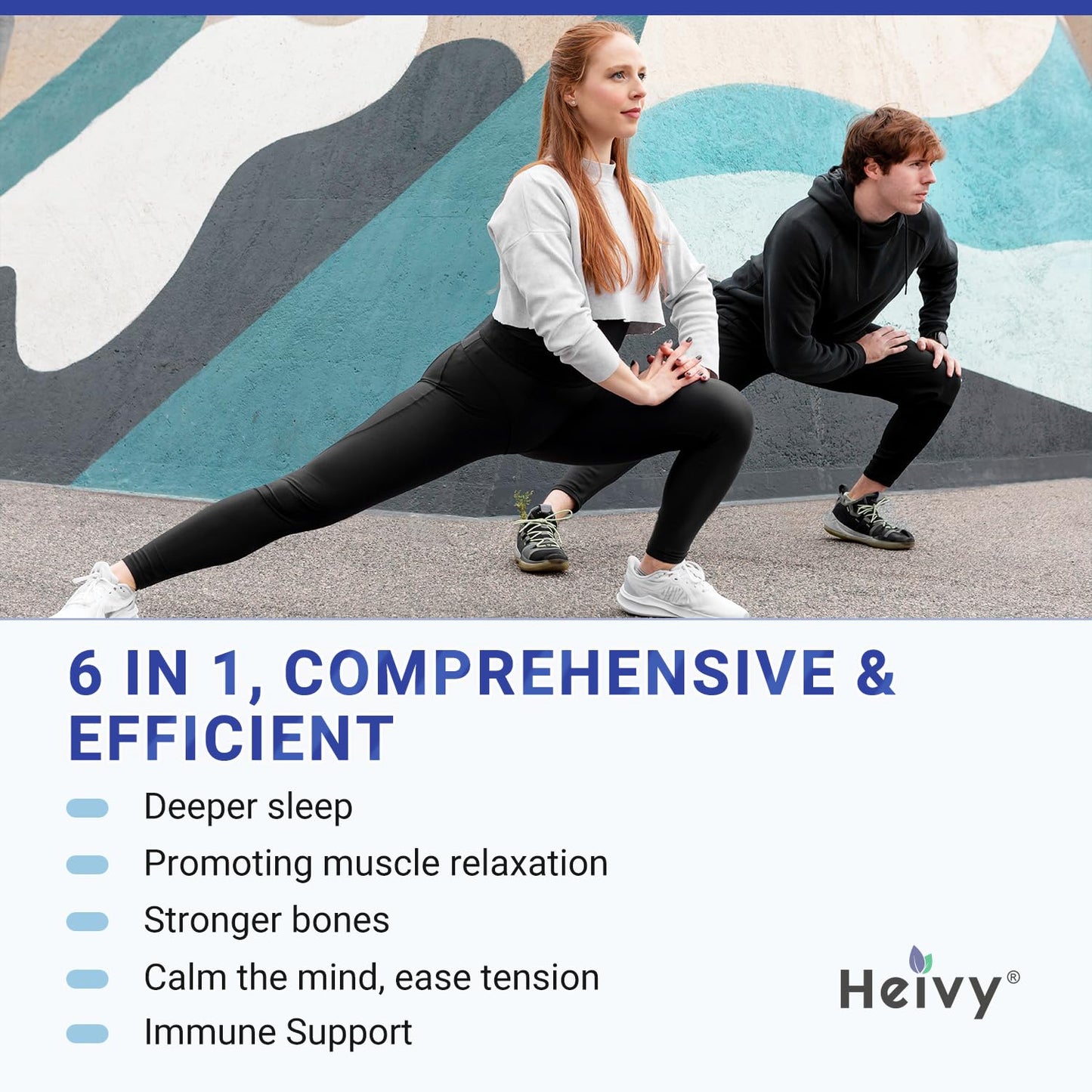 Heivy 4 in 1 Magnesium Complex with Zinc & Vitamin D3, 320mg Elemental Magnesium (Glycinate/Citrate/Gluconate/Malate), 120 Capsules (4 Months Supply), Vegan, Non-GMO, Gluten-Free, 3rd Party Tested - dailyvitalstore