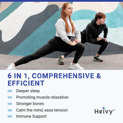 Heivy 4 in 1 Magnesium Complex with Zinc & Vitamin D3, 320mg Elemental Magnesium (Glycinate/Citrate/Gluconate/Malate), 120 Capsules (4 Months Supply), Vegan, Non-GMO, Gluten-Free, 3rd Party Tested - dailyvitalstore