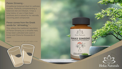 Heka Naturals Panax Ginseng Complex | 90 Capsules with Korean Ginseng, Ginkgo Biloba, Ashwagandha, Beetroot & Green Tea, Botanical Blend with Herbal Ingredients for Balanced | Food Supplement - dailyvitalstore