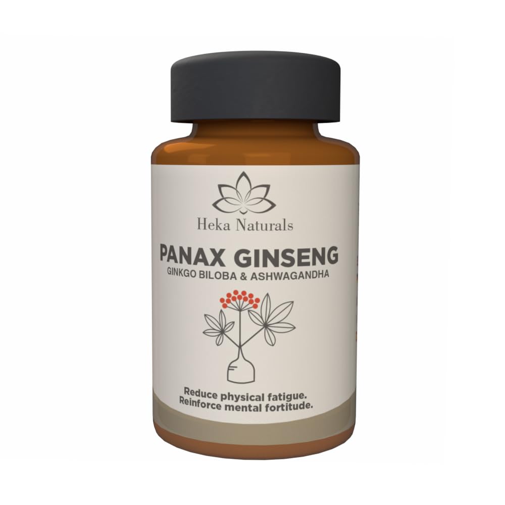 Heka Naturals Panax Ginseng Complex | 90 Capsules with Korean Ginseng, Ginkgo Biloba, Ashwagandha, Beetroot & Green Tea, Botanical Blend with Herbal Ingredients for Balanced | Food Supplement - dailyvitalstore