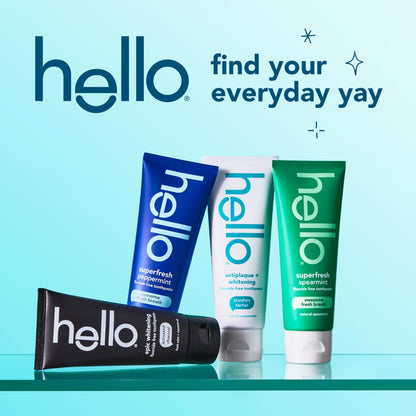 Hello Antiplaque and Whitening Fluoride Free Toothpaste, 5 Oz Tube, Whitening Toothpaste with Natural Peppermint Flavor and Tea Tree Oil, Crushes Tartar - dailyvitalstore