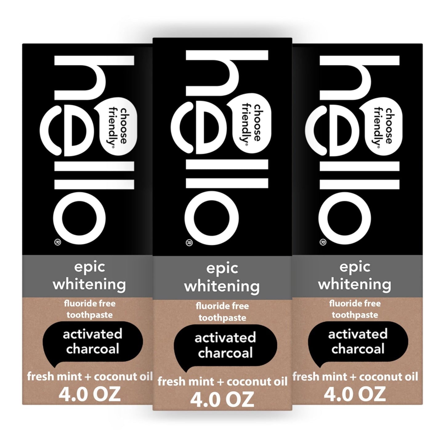 hello Epic Whitening Charcoal Fluoride Free Toothpaste, Activated Charcoal Toothpaste with Coconut Oil, Whitens Teeth Naturally, SLS Free - dailyvitalstore