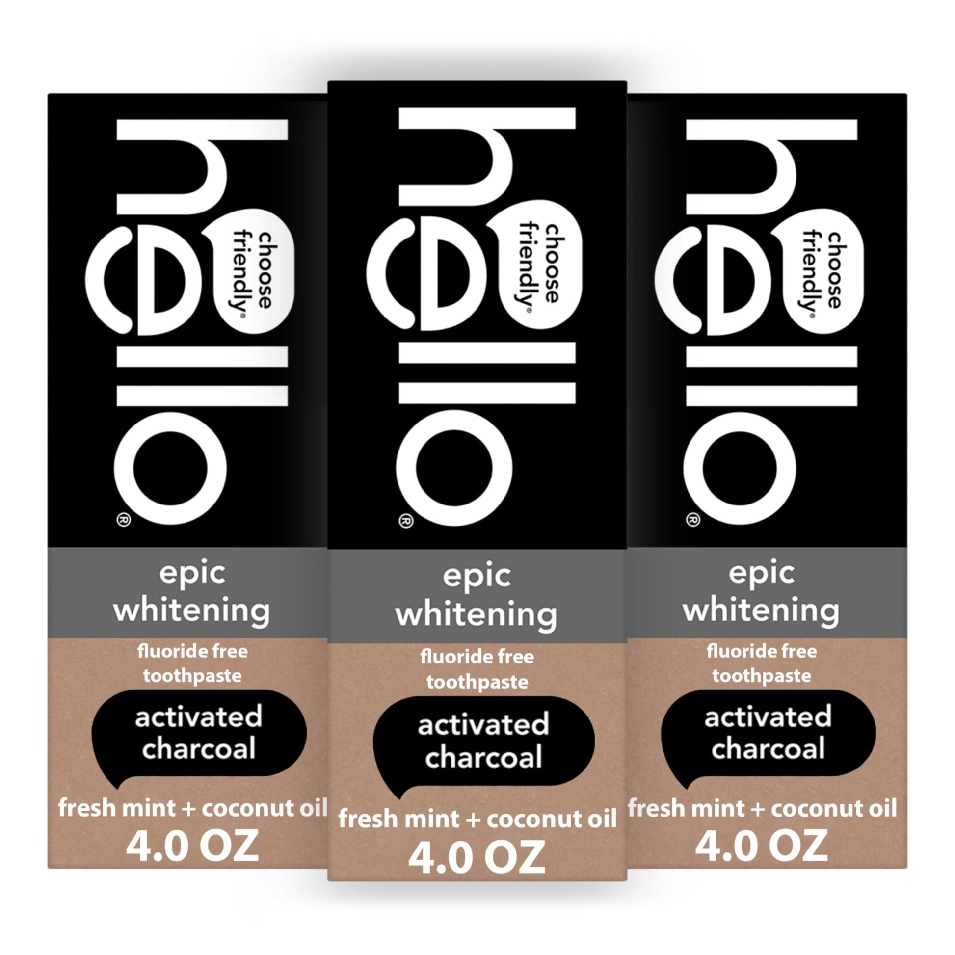hello Epic Whitening Charcoal Fluoride Free Toothpaste, Activated Charcoal Toothpaste with Coconut Oil, Whitens Teeth Naturally, SLS Free - dailyvitalstore