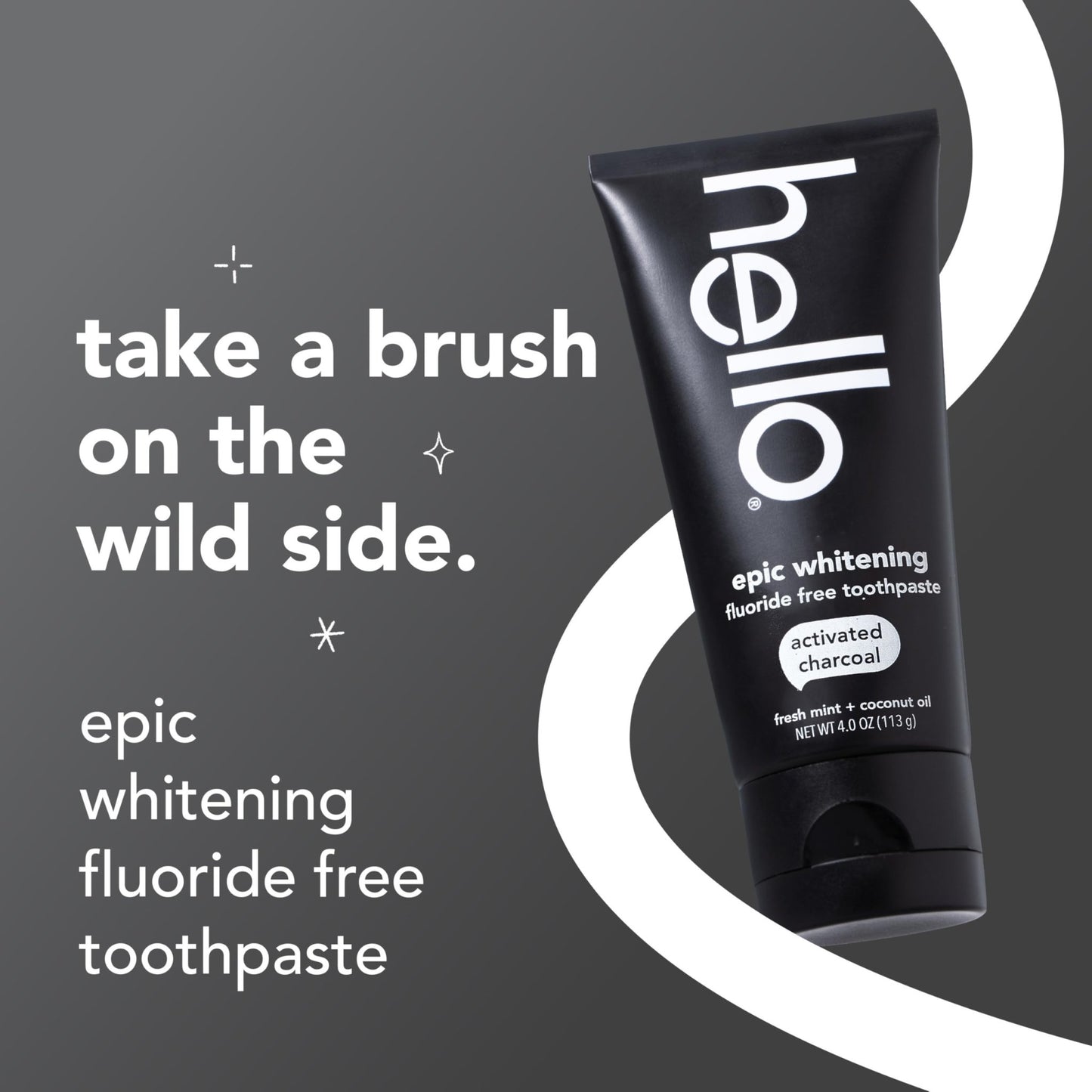 hello Epic Whitening Charcoal Fluoride Free Toothpaste, Activated Charcoal Toothpaste with Coconut Oil, Whitens Teeth Naturally, SLS Free - dailyvitalstore