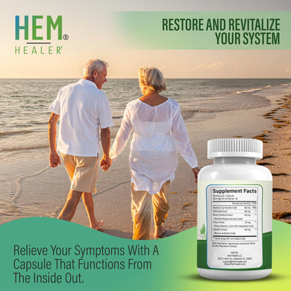Hem Healer Hem Rescue Hemorrhoid Treatment Supplement - All Natural, Reduces Discomfort & Swelling, Boosts Blood Flow, Oral Botanical Blend, Made in USA - (1 Bottle Pack) - dailyvitalstore