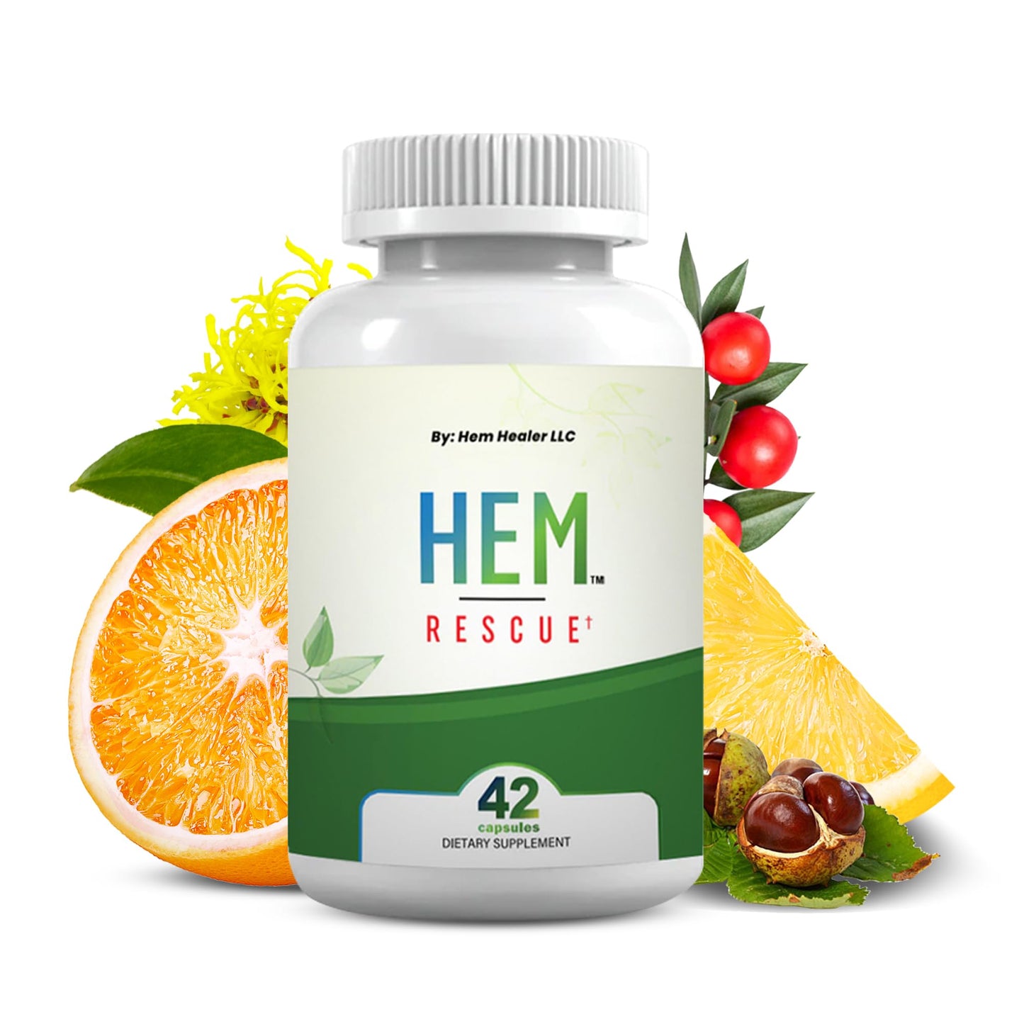 Hem Healer Hem Rescue Hemorrhoid Treatment Supplement - All Natural, Reduces Discomfort & Swelling, Boosts Blood Flow, Oral Botanical Blend, Made in USA - (1 Bottle Pack) - dailyvitalstore