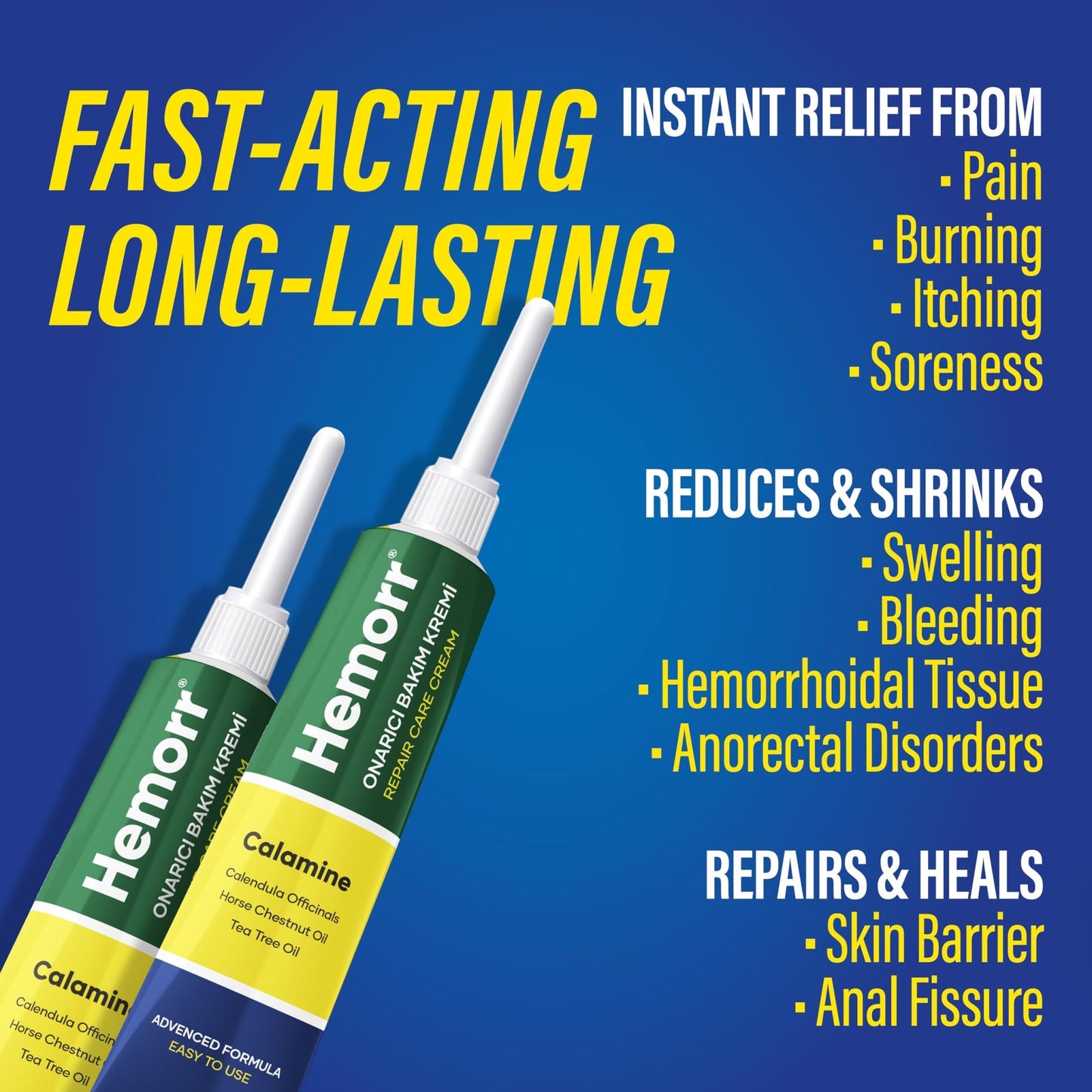 Hemorr Hemorrhoid Treatment Cream with Horse Chestnut, Calendula Oil, Zinc Oxide & Tea Tree Oil – Fast Relief for Pain, Swelling, Itching & Discomfort – Natural Healing & Soothing Formula 1.69 Oz - dailyvitalstore