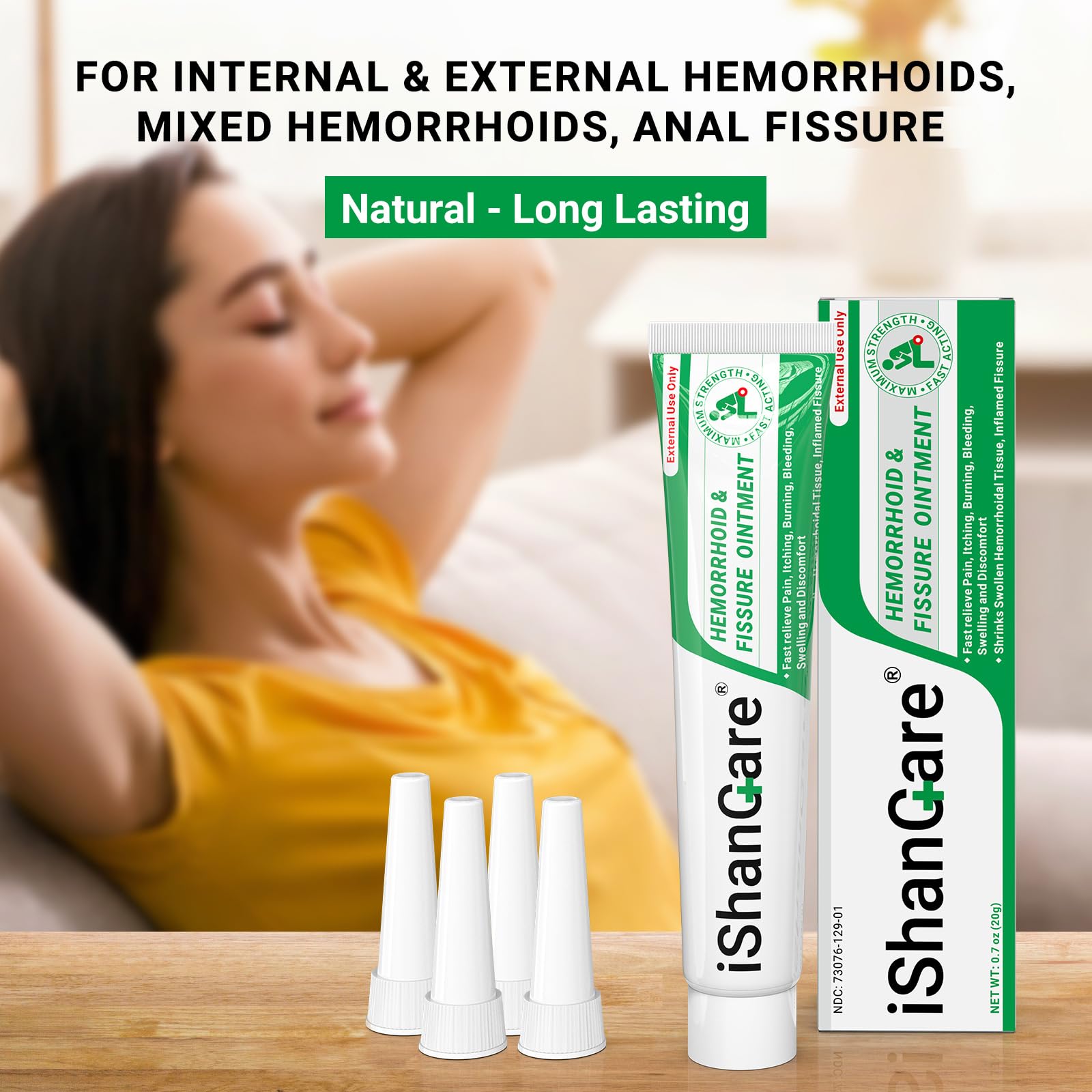 Hemorrhoid Cream, Hemorrhoid & Fissure Treatment Ointment Extra Strength, Relief Anal Pain, Itching, Bleeding, Swelling, Discomfort, Natural Herbs Fast Acting Ingredients, Contains Vitamin E - dailyvitalstore