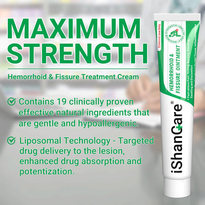 Hemorrhoid Cream, Hemorrhoid & Fissure Treatment Ointment Extra Strength, Relief Anal Pain, Itching, Bleeding, Swelling, Discomfort, Natural Herbs Fast Acting Ingredients, Contains Vitamin E - dailyvitalstore