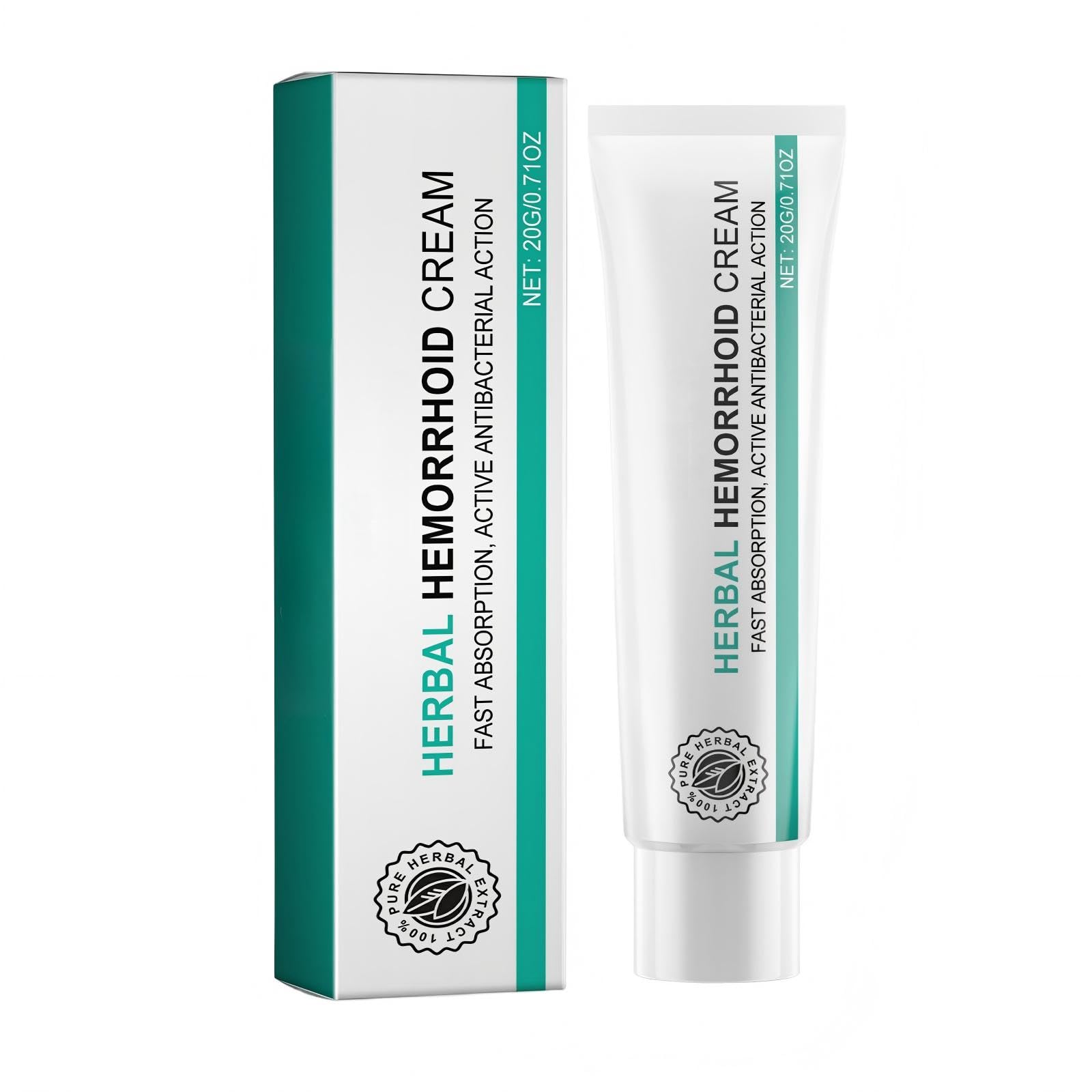 Hemorrhoid Cream, Herbal Hemorrhoid Ointment, Natural Itching & Burning Relief Hemorrhoidal Cream, External Discomfort Support for Men Women 20g - dailyvitalstore