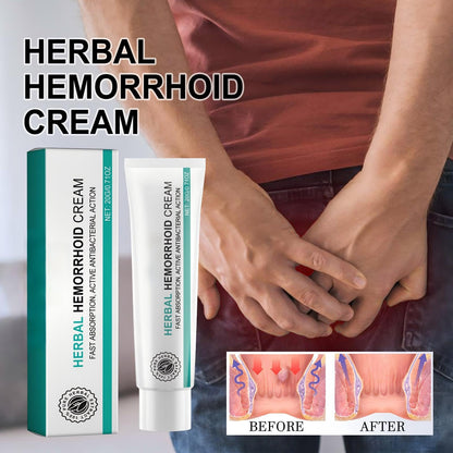 Hemorrhoid Cream, Herbal Hemorrhoid Ointment, Natural Itching & Burning Relief Hemorrhoidal Cream, External Discomfort Support for Men Women 20g - dailyvitalstore