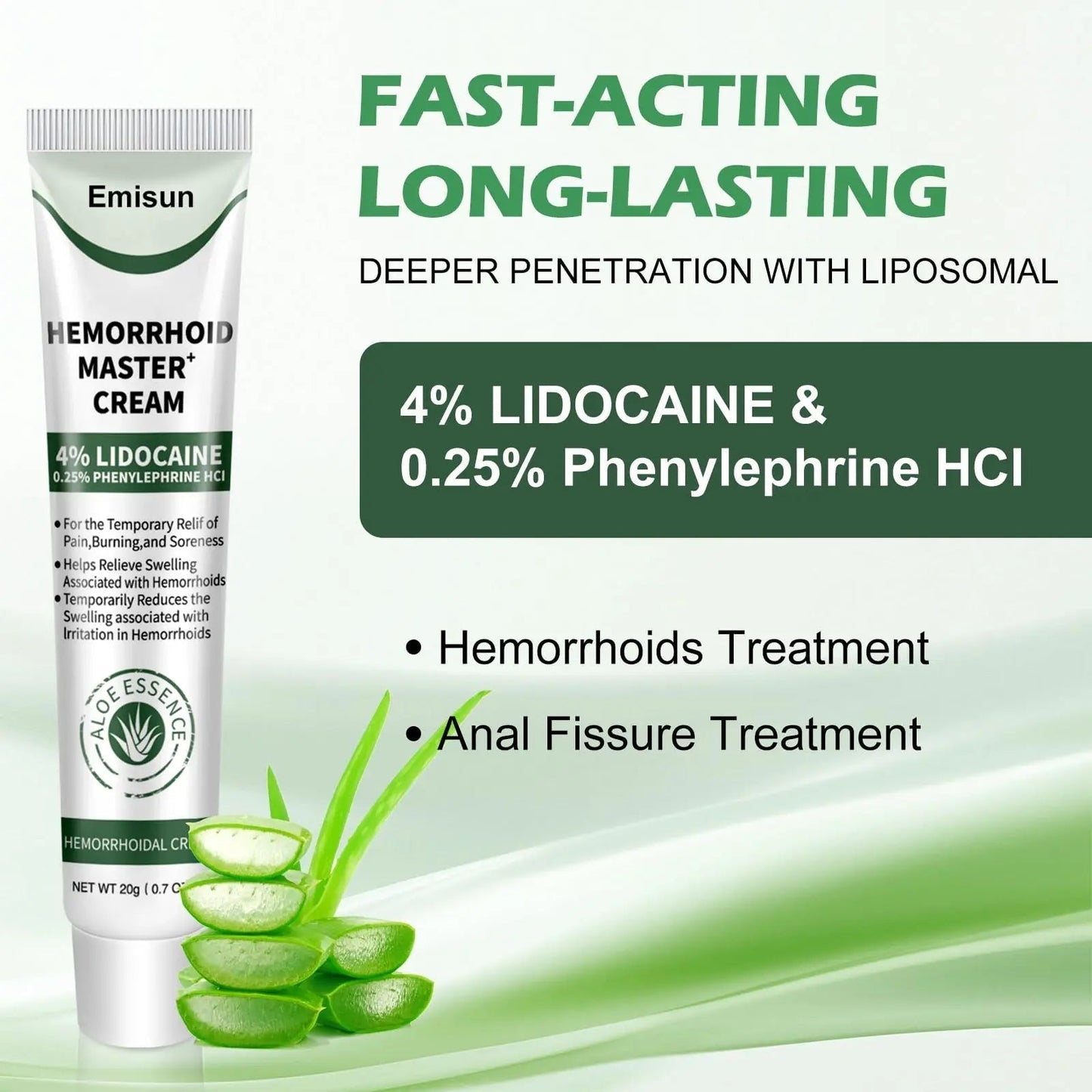 Hemorrhoid & Fissure Ointment, Hemorrhoid Treatment and Hemorrhoid Cream with Lidocaine 4% and Phenylephrine HCI for Fast Relief of Pain, Swelling, Itching, Burning, Hemorrhoidal treatment, 2 Pack-J2 - dailyvitalstore